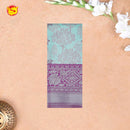 Pastel Blue with Pink Floral Motifs Kubera Pattu Saree