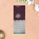 Wine purple With Green  Silk Cotton Saree