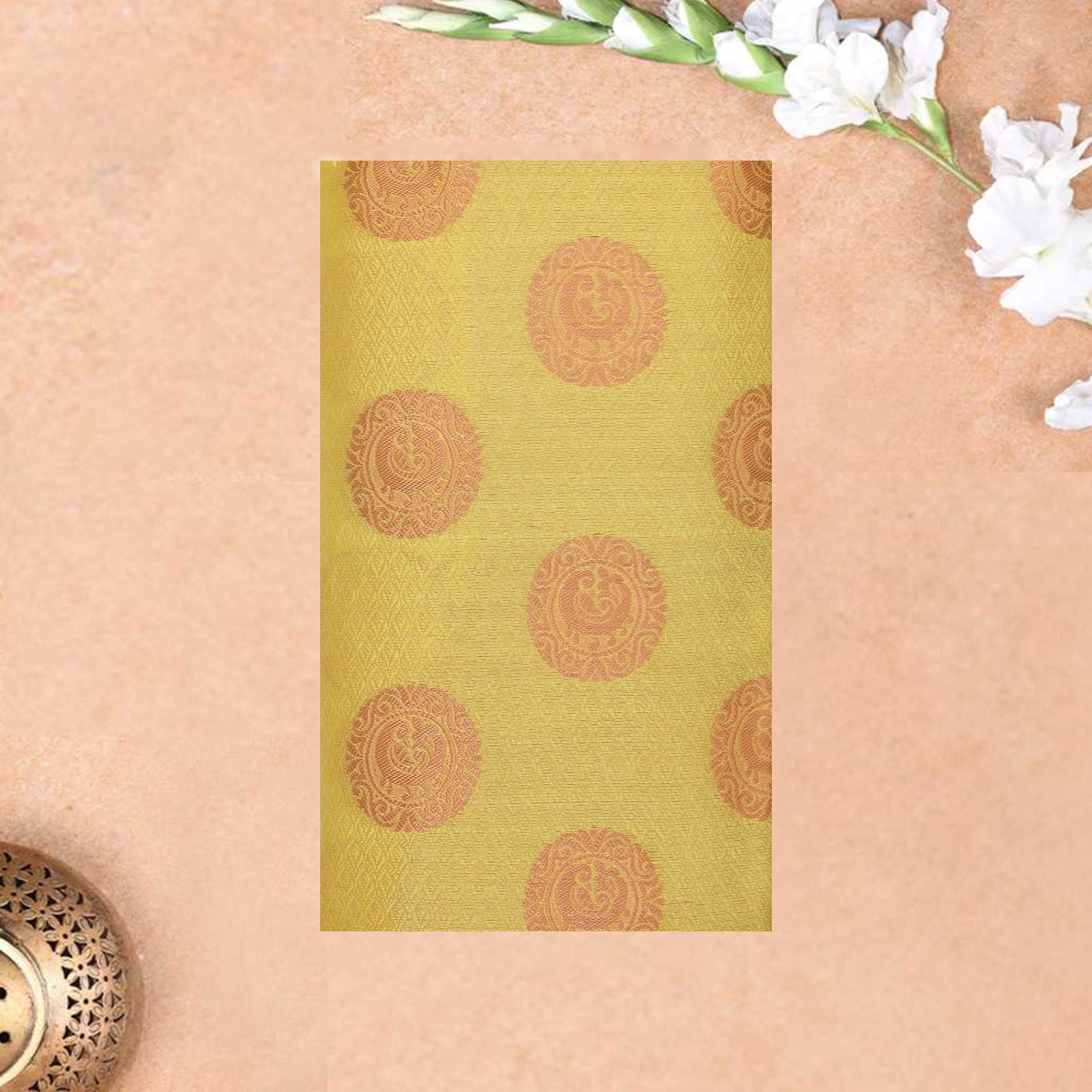 Yellow Colour Fancy Weaving Saree