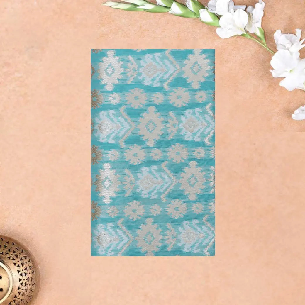 Sea Blue Fancy Weaving Saree