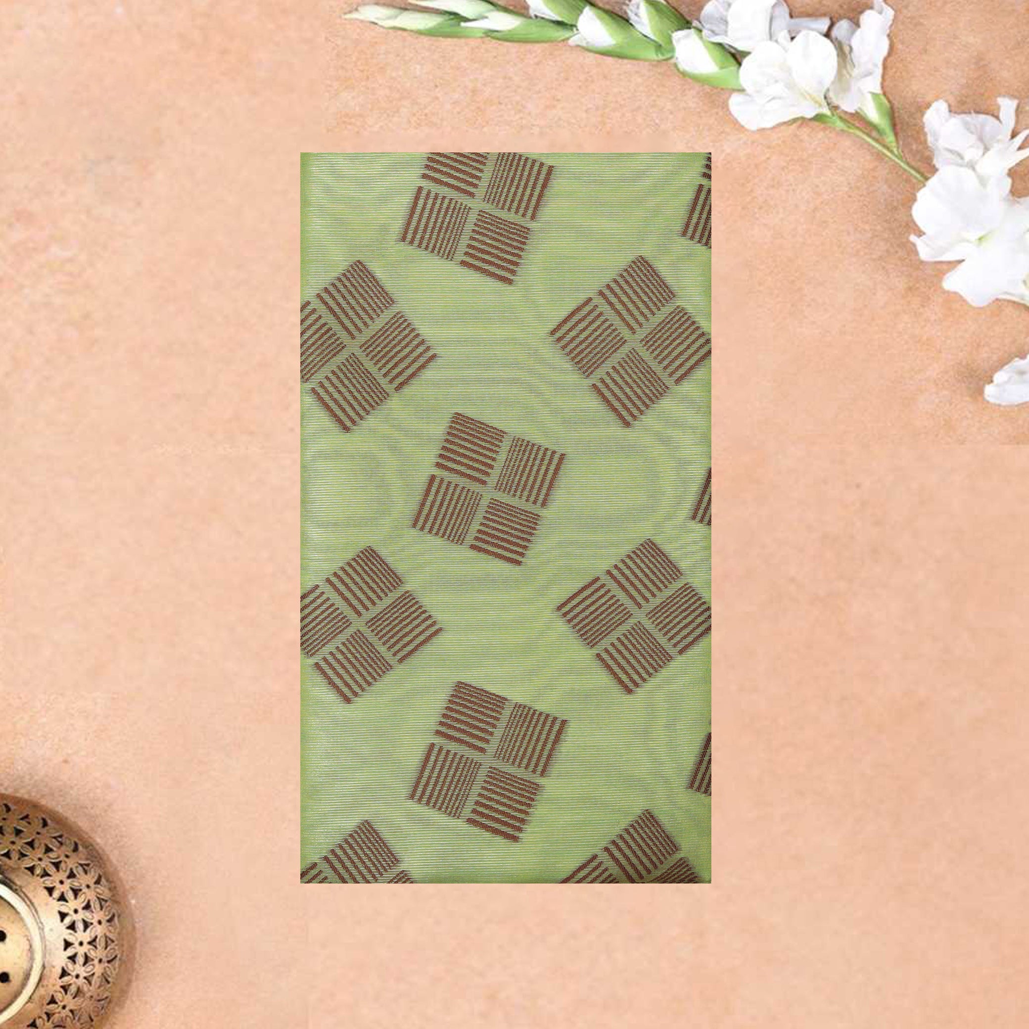 Pale Green Colour Fancy Weaving Saree