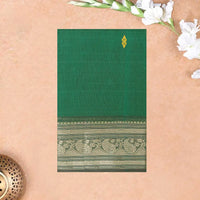 Dark Green Pure Chettinad Cotton Saree without Blouse