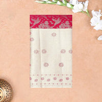 Red with off White  Kanchipuram Wedding silk saree