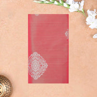 peach and sea green Tissue Silk Saree