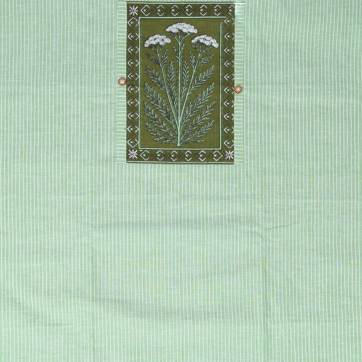 Pista Green With Olive Green Cotton Ladies Chudithar Material