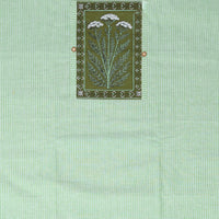 Pista Green With Olive Green Cotton Ladies Chudithar Material