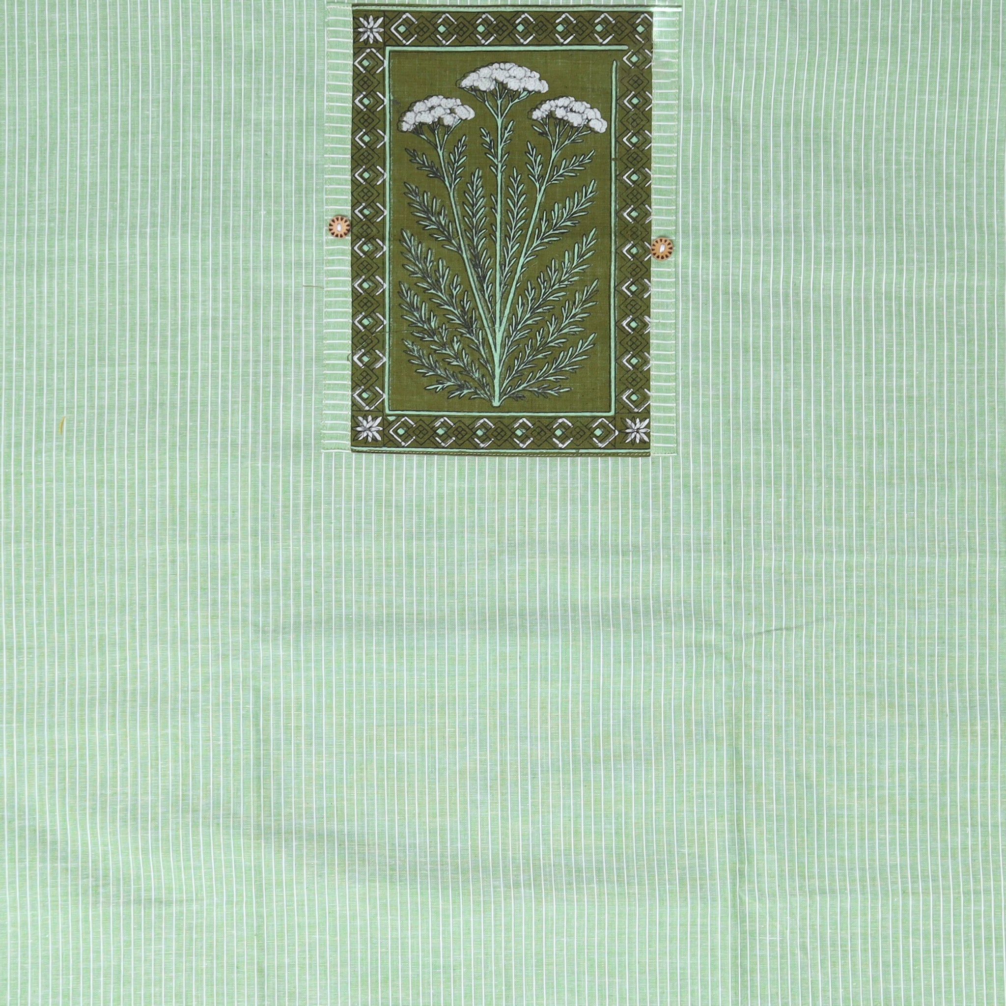 Pista Green With Olive Green Cotton Ladies Chudithar Material