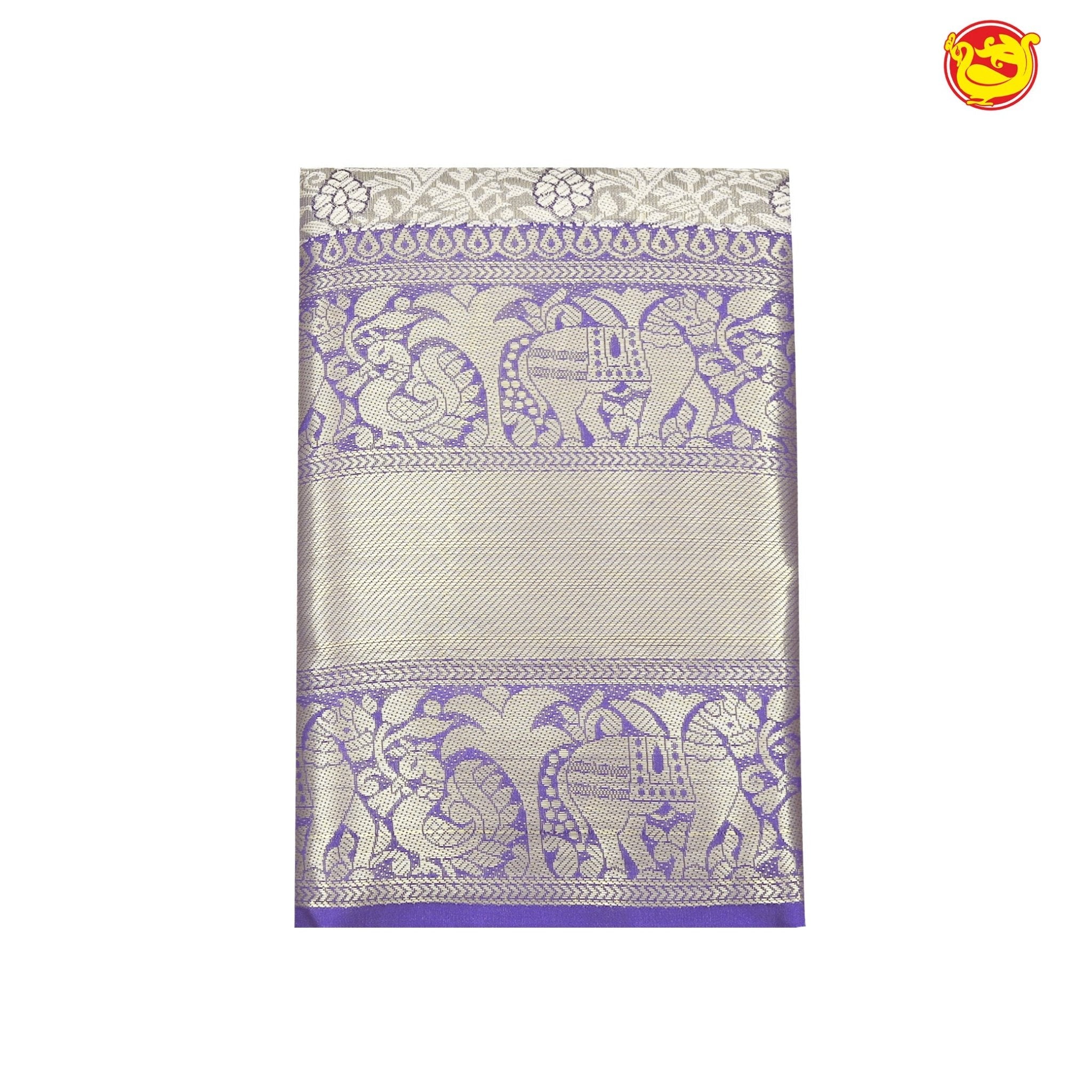 Gold with Lavender Traditional Soft Silk Saree