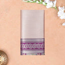 LIGHT PINK WITH PURPLE LITCHI SILK