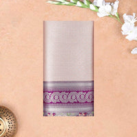 LIGHT PINK WITH PURPLE LITCHI SILK