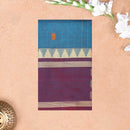 Blue With Purple Pure  Cotton Saree