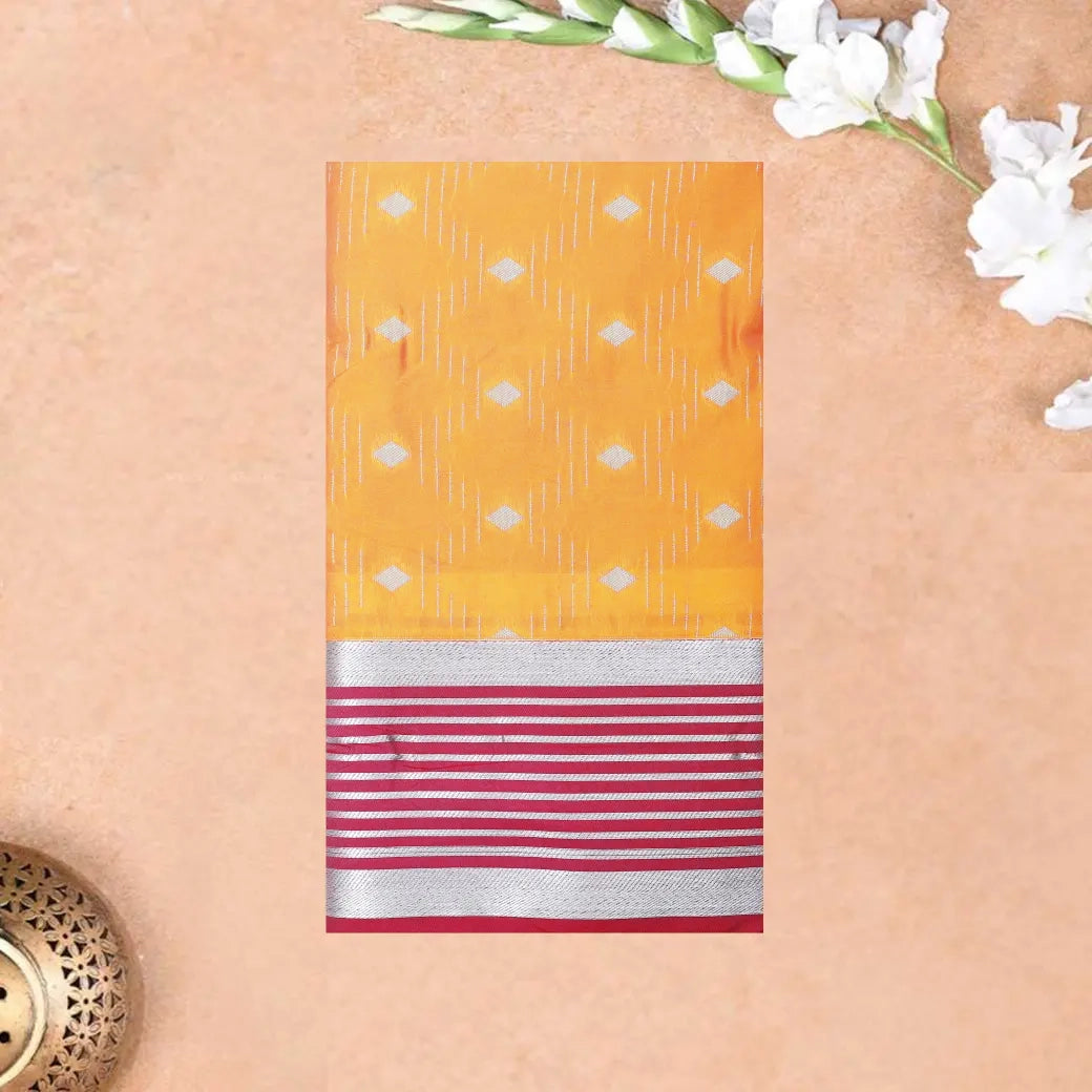 ORANGE with LIGHT PURPLE Soft Silk Saree