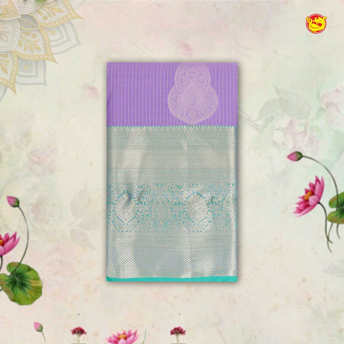 Lavender with Sea Green Vairasoosi Soft Silk Saree