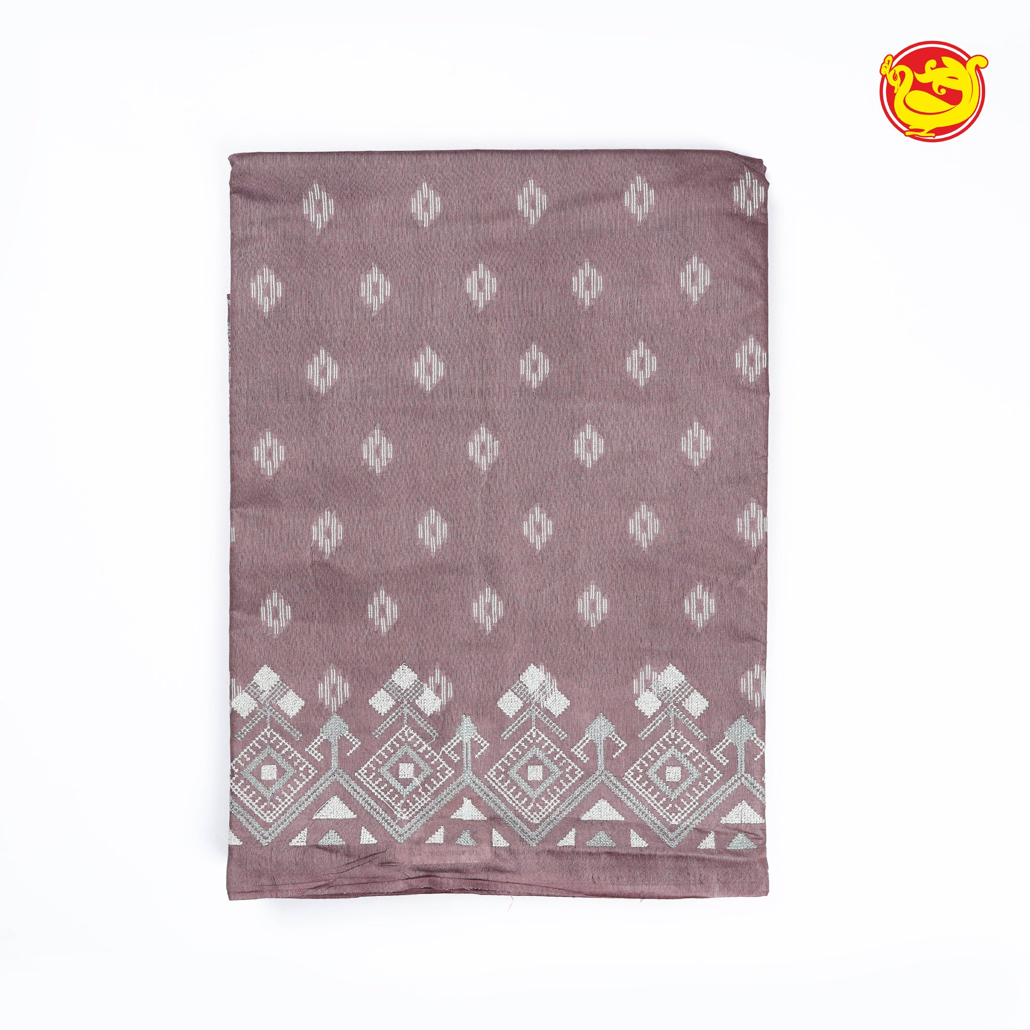 Light brown art tussar saree with embroidery