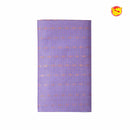 Lavender and Lemon Yellow With Gold Zari Checked Floral Buttas Pure Silk Cotton Saree