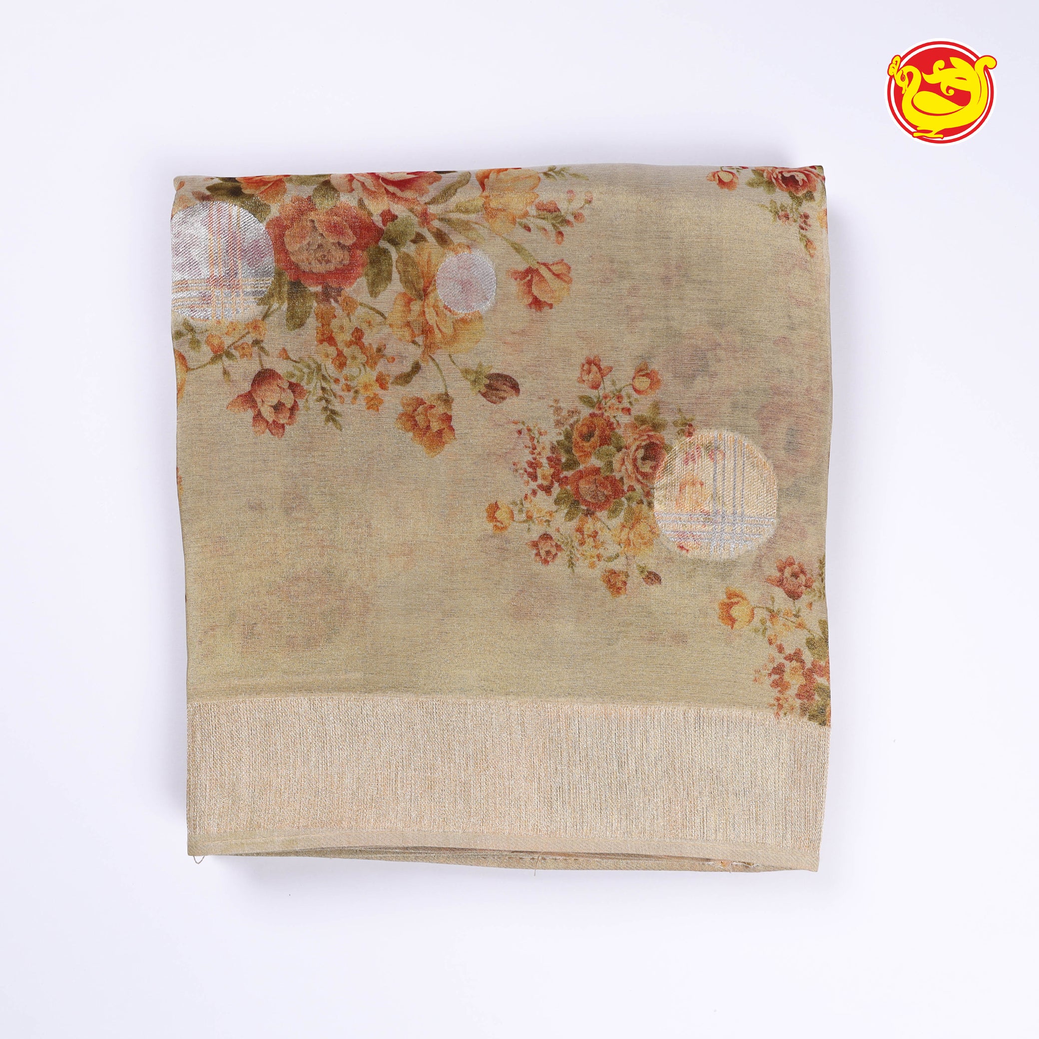 Tissue saree with digital prints