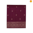 Dark Magenta With Floral Motifs Copper Zari Khadi Banarasi Tussar Silk Saree - Thenianantham