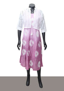Lavender with white Printed Ladies Branded Readymade Long Top