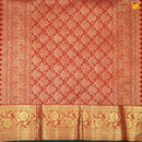 Crimson Red Jacquard Gold Zari Floral Design Pure Kanjivaram Subhalaya Wedding Silk Saree - Thenianantham