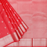 Red Colour Gold Zari Yuvana Semi Soft Silk Saree