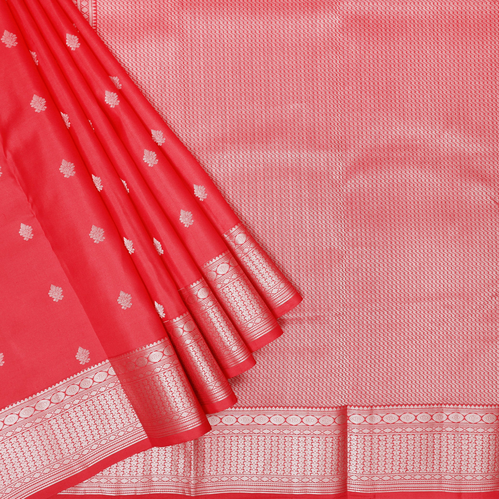 Red Colour Gold Zari Yuvana Semi Soft Silk Saree