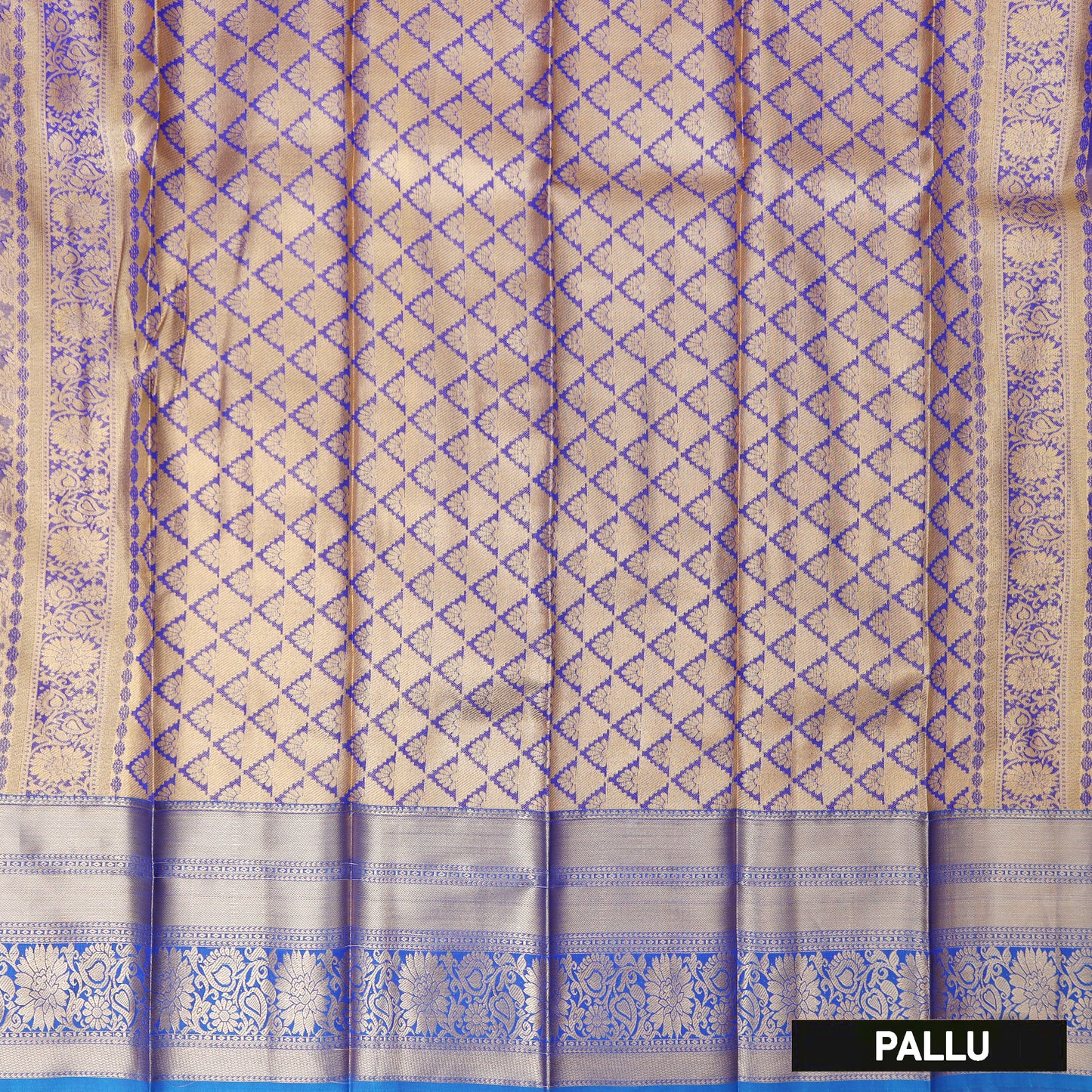 Purple With Blue Floral Design Tissue Silk Saree