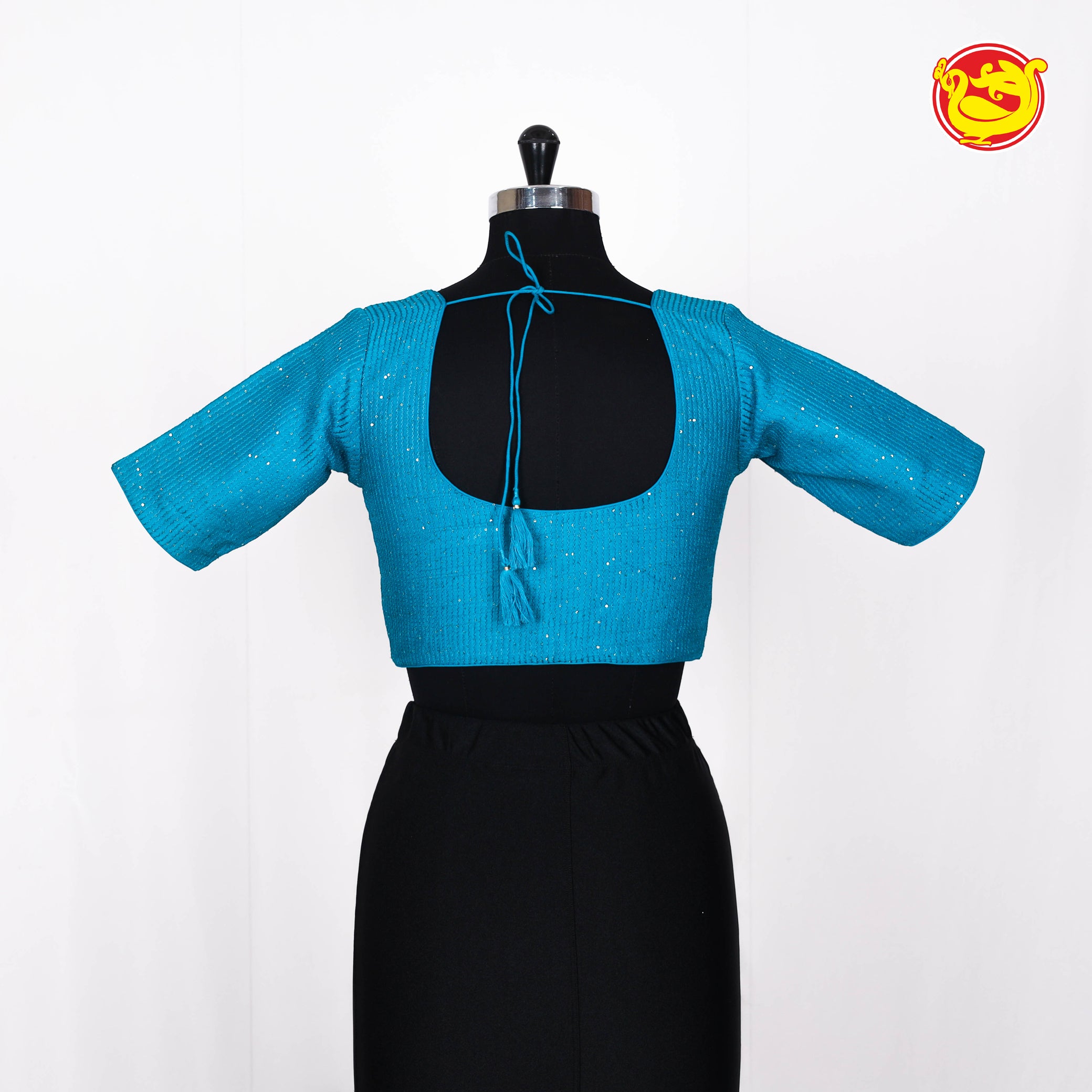 Blue Designer Readymade Sequence Blouse