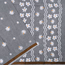 Grey Linen Cotton Saree with Contrast Blouse