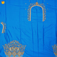 Royal Blue Bridal Aariwork Blouse