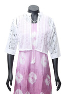 Lavender with white Printed Ladies Branded Readymade Long Top