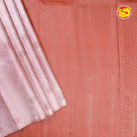 Light pink pure Arani silk saree with orangish pink pallu - Thenianantham