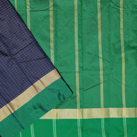 Navy Blue With  Green Border Arani Silk Saree