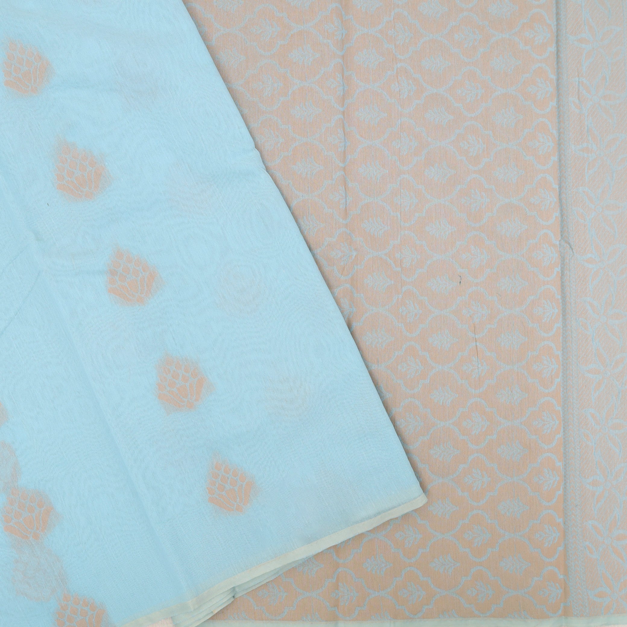 Sky Blue With Sandal Zari Silk Cotton Saree