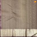 Dark Purple With Floral Motifs Gold Zari Border Pure Kanjivaram Wedding Silk Saree - Thenianantham