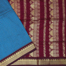 Peacock Blue With Maroon Premium Quality Kalyani Cotton Saree