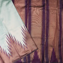 Baby Aqua with Purple Gopuram Semi Silk saree