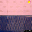 Pastel pink with navy blue pallu soft silk saree