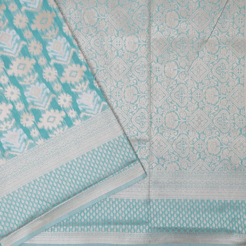 Sea Blue Fancy Weaving Saree