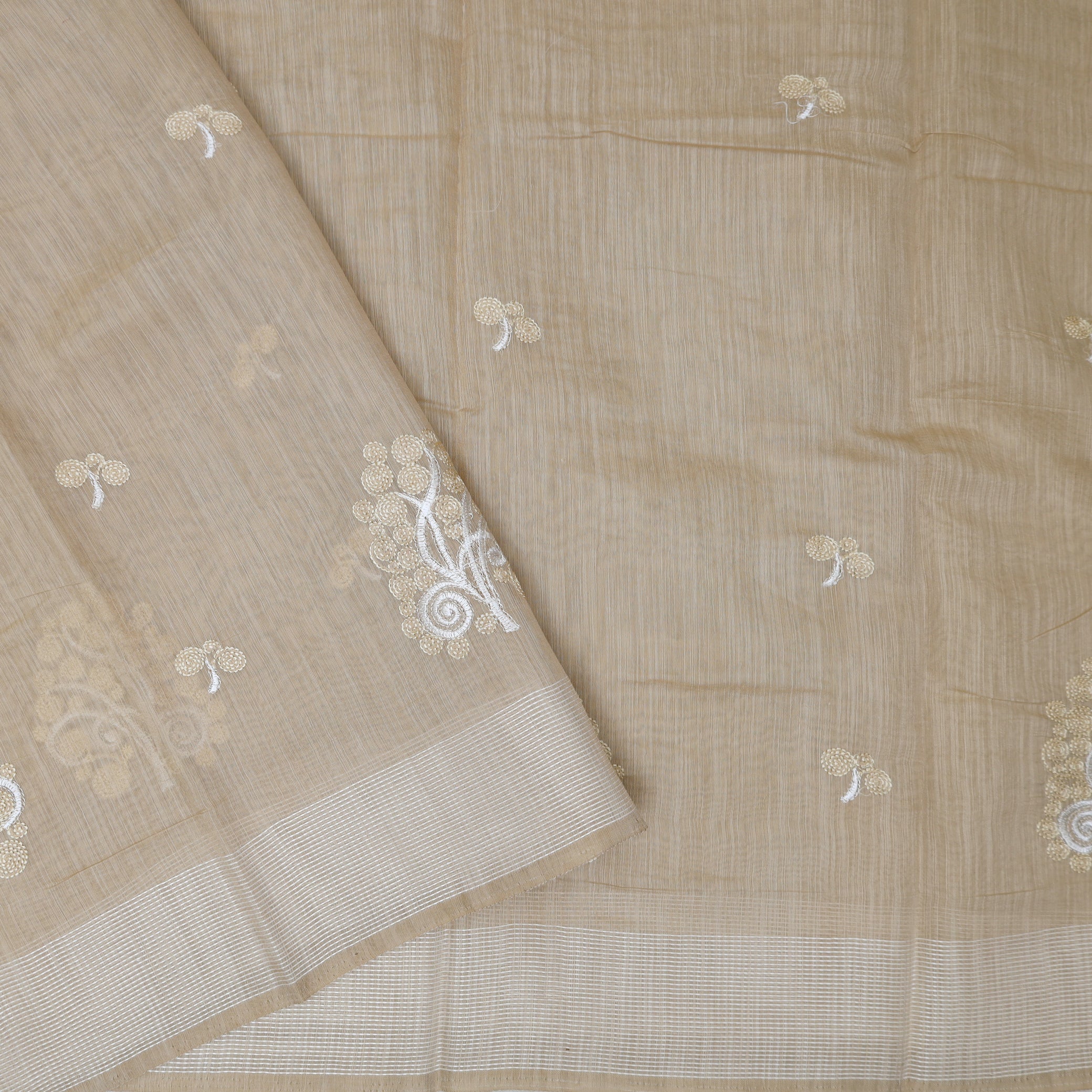 Sandal Color Linen Cotton Saree
