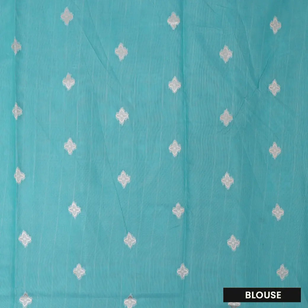 Sea Blue Fancy Weaving Saree