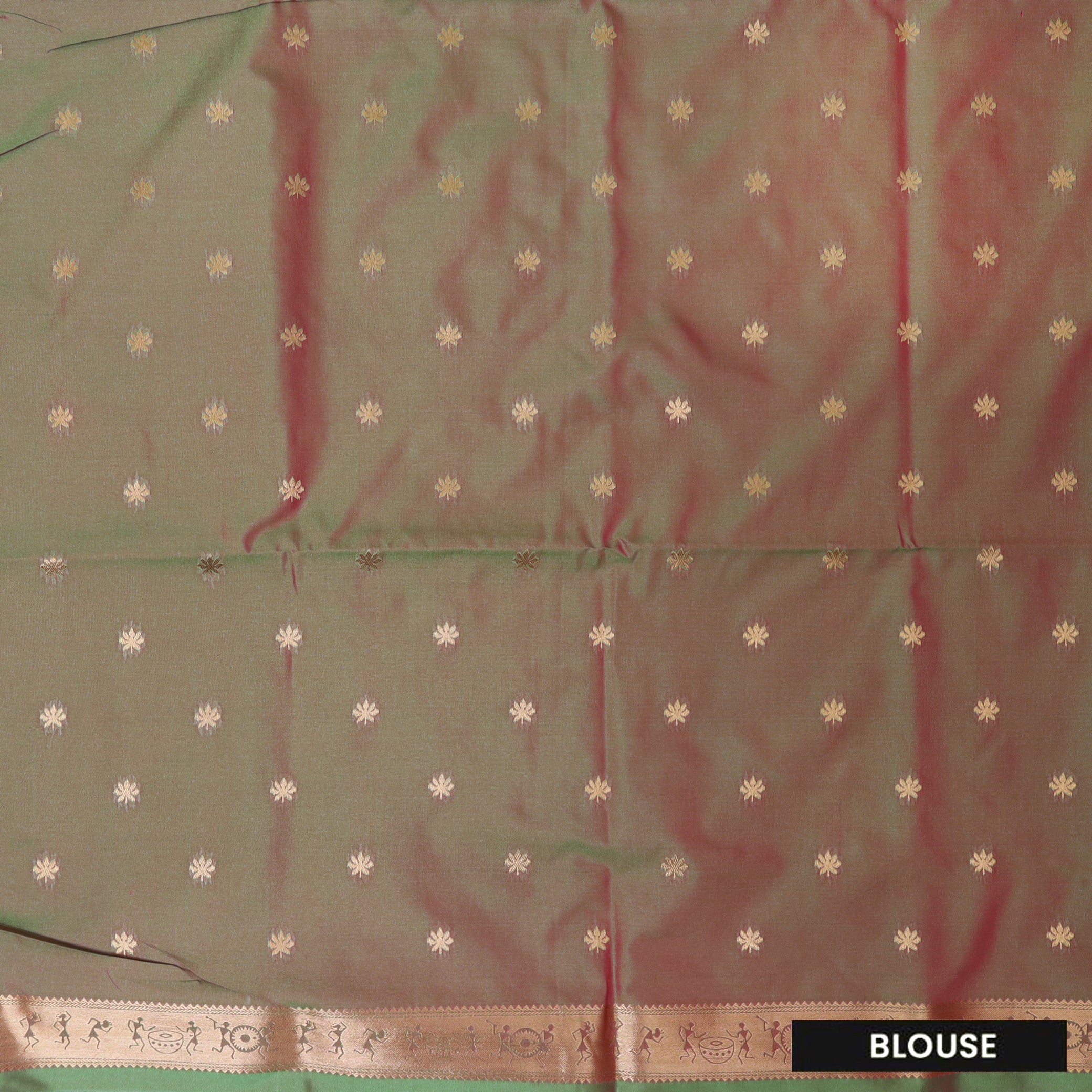 Green With Light Brown Soft Silk Saree