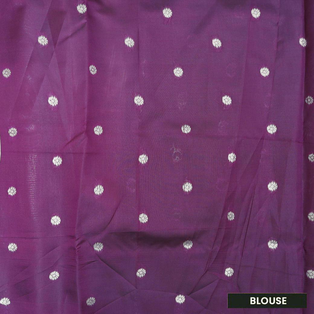 LIGHT PINK WITH PURPLE LITCHI SILK