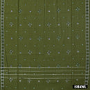 Pista Green With Olive Green Cotton Ladies Chudithar Material