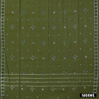 Pista Green With Olive Green Cotton Ladies Chudithar Material