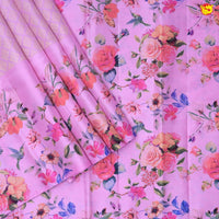 Pink Digital Floral Design Pure Kanjivaram Subhalaya Soft Silk Saree - Thenianantham