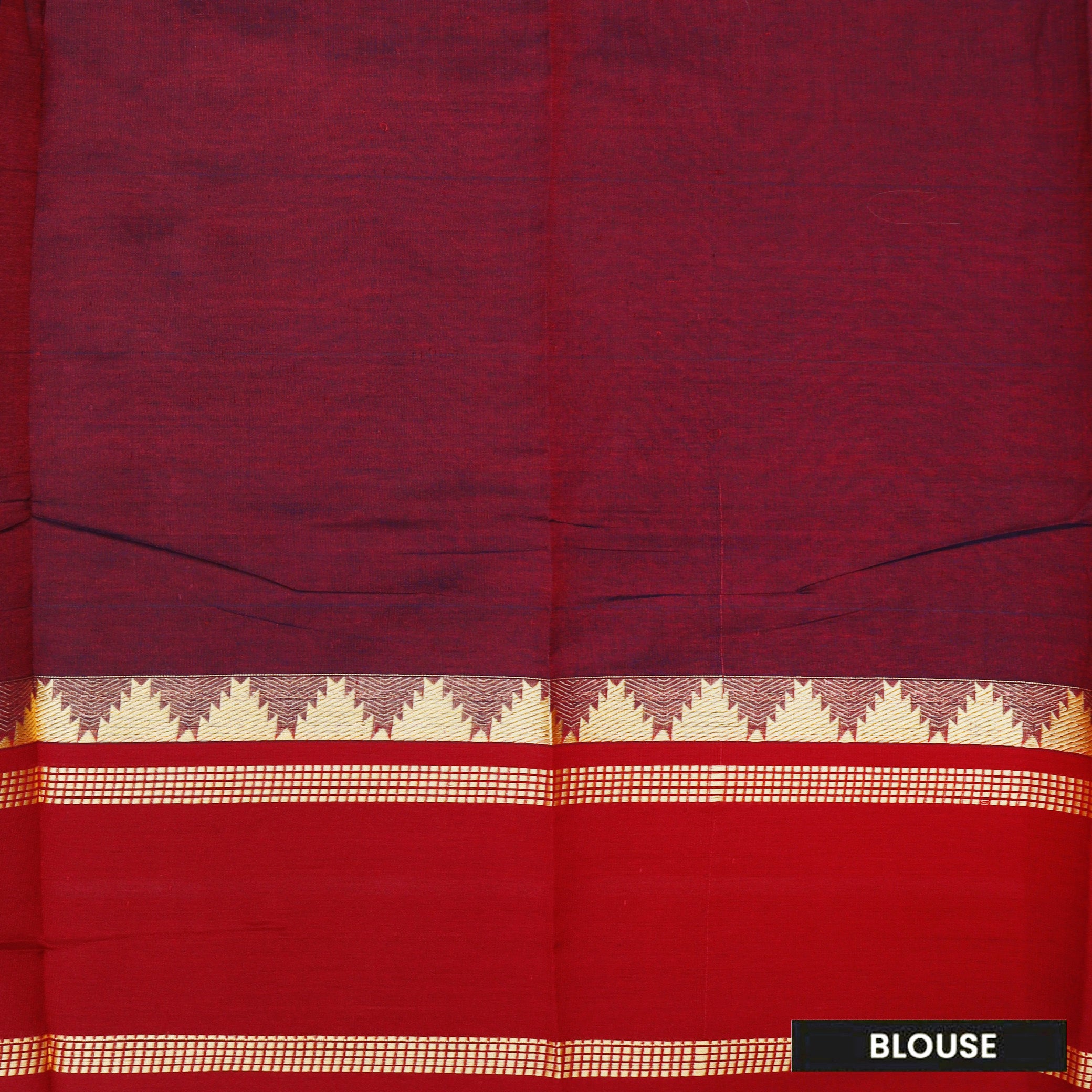 Blue With Purple Pure  Cotton Saree