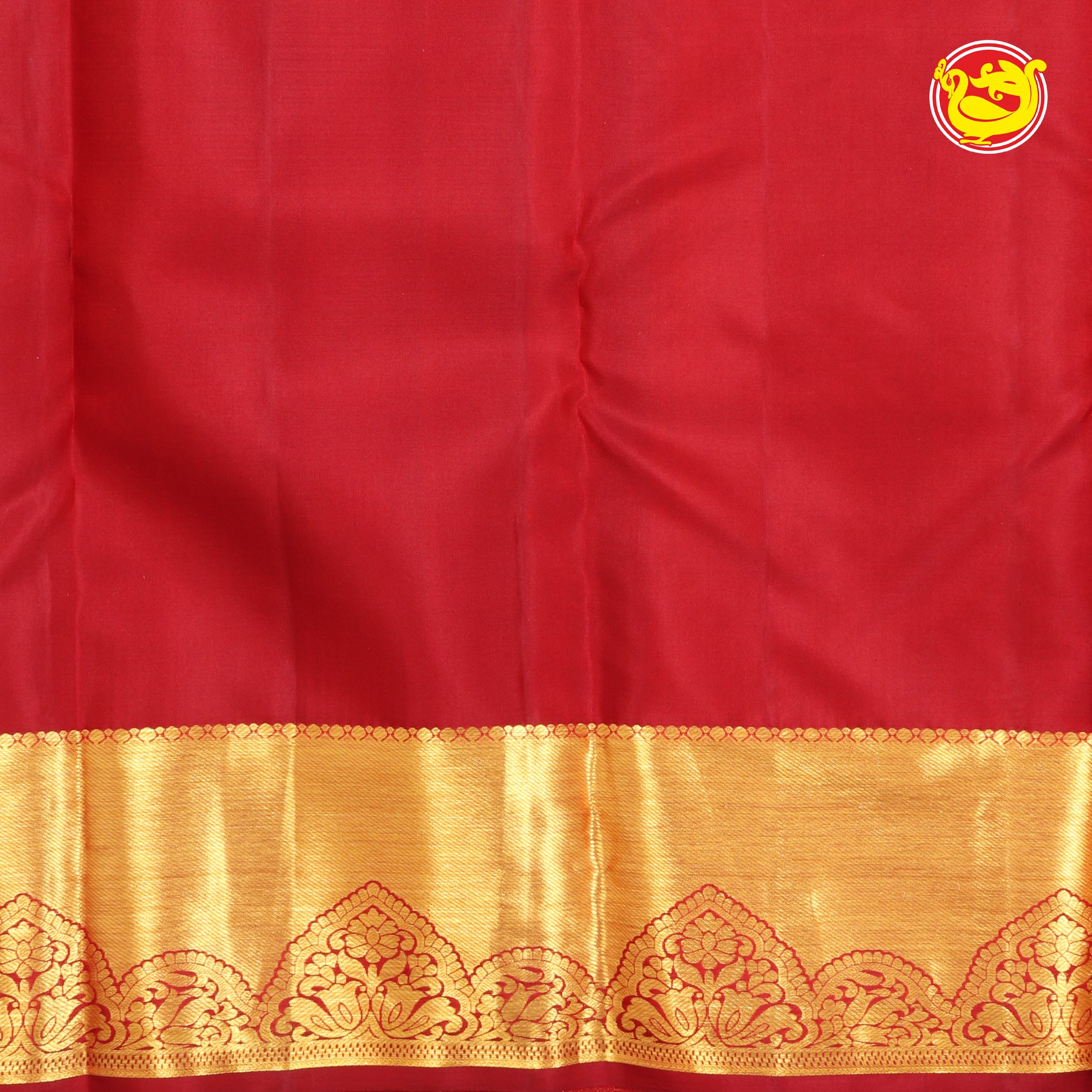 Pure red wedding silk saree