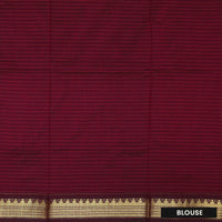 Peacock Blue With Maroon Premium Quality Kalyani Cotton Saree