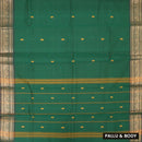 Dark Green Pure Chettinad Cotton Saree without Blouse