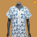 White with blue Women’s Nighty - Thenianantham